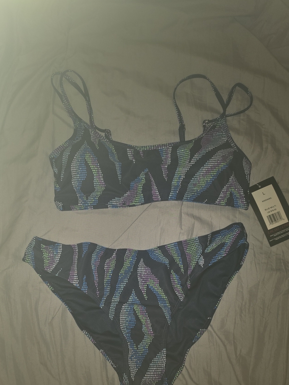 Spyder Swim Multicolor Iridescent Dot-Print Bikini